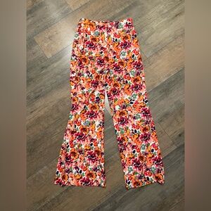 French Connection NWT Floral Print Trousers - Orange, Pink & Green